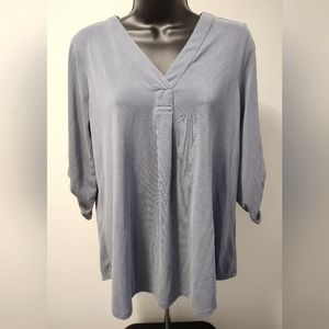 Adrianna Papell 3/4 Sleeve Top, Blue Indigo, Size Small, Great Condition!